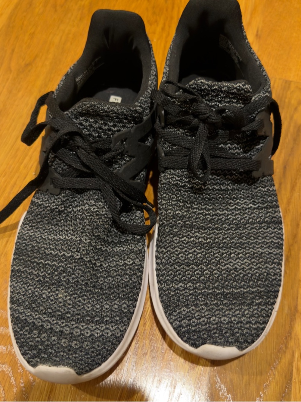 Fabletics Black and Gray Knit Lace-Up Running Sneakers
